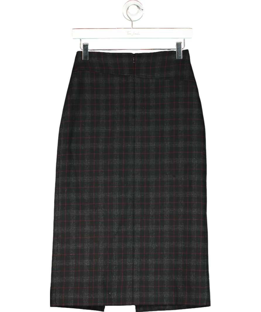 Glamoda Black Split Check Midi Skirts UK S