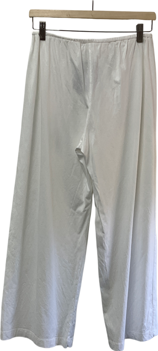 ZARA White Linen Blend Trousers UK M