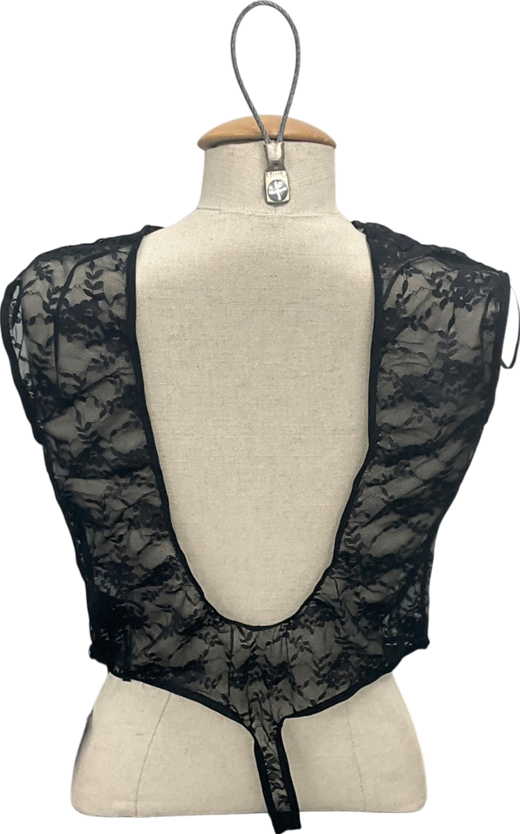 Urban Outfitters Black Out From Under Sheer Lace Bodysuit UK XL
