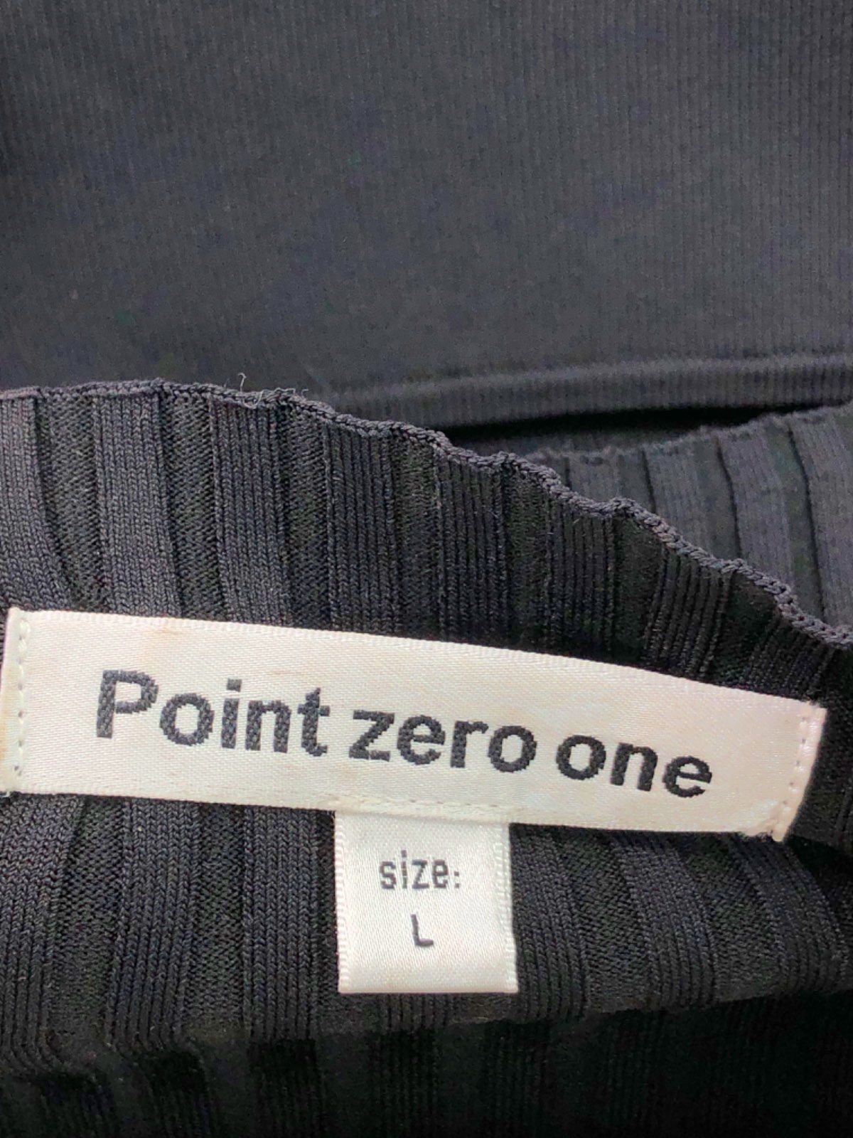 Point Zero Black Ribbed Crop Top UK L