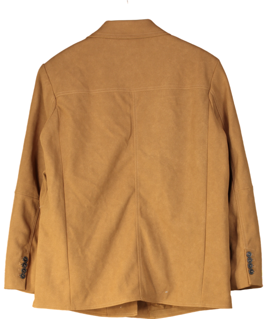 Berksha Brown Oversized Faux Suede Blazer UK M
