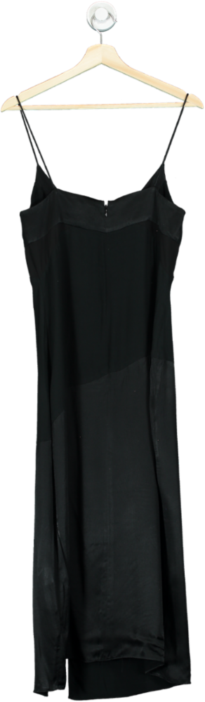 Véstire Black Satin Midi Dress UK 8