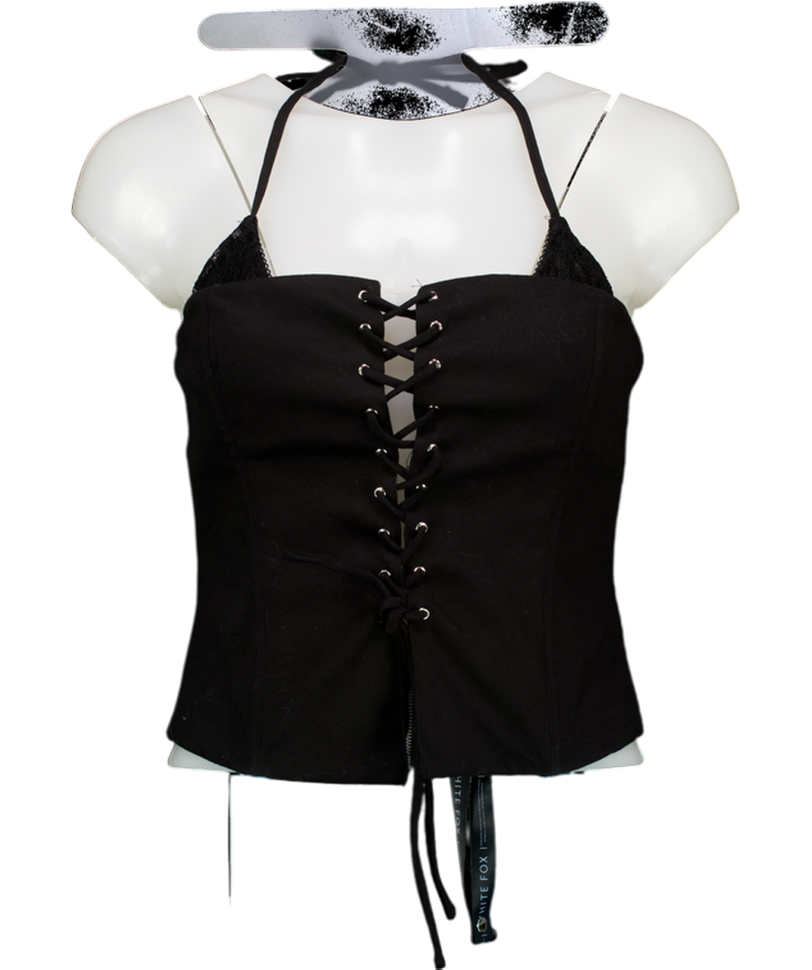 White Fox Black After Party Bustier Corset Top UK L