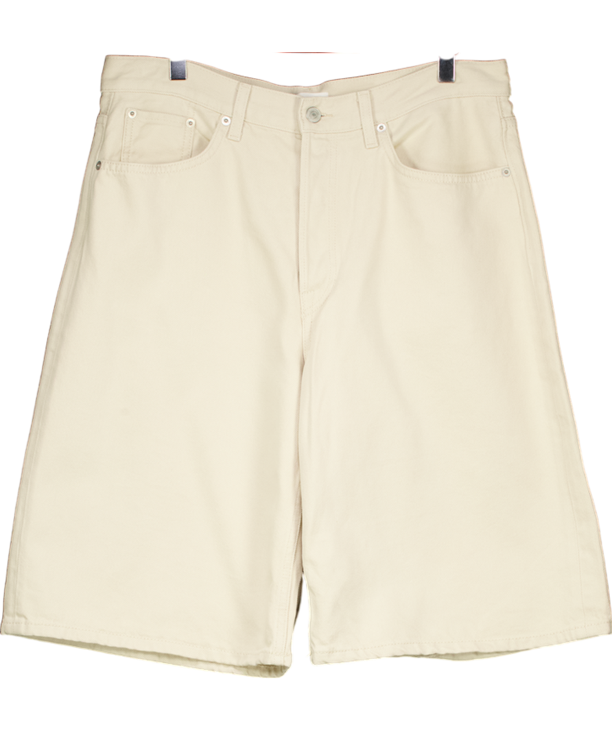 cos Beige Cotton Blend Shorts UK M