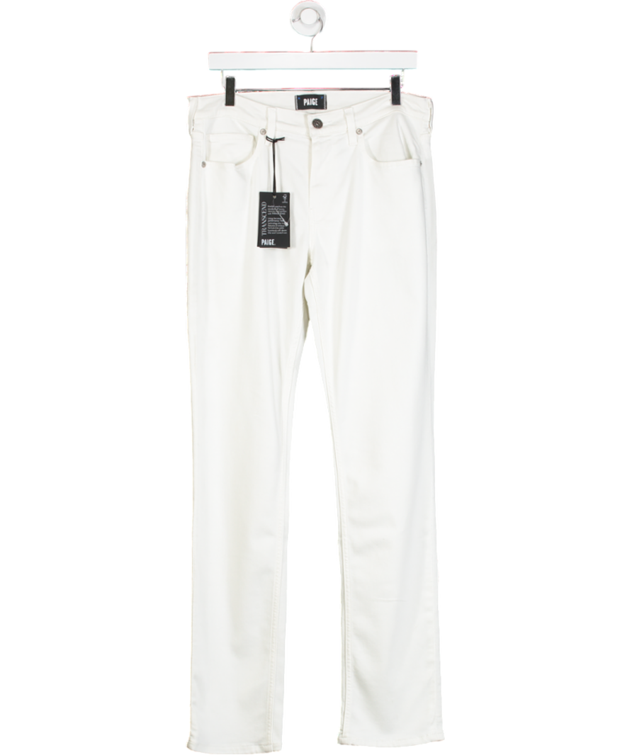 PAIGE White Slim Straight-leg Stretch-denim Jeans W32