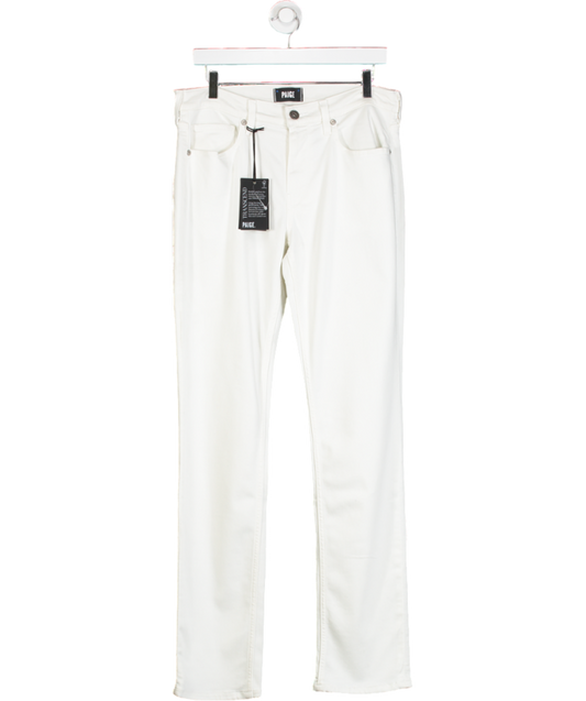 PAIGE White Slim Straight-leg Stretch-denim Jeans W32