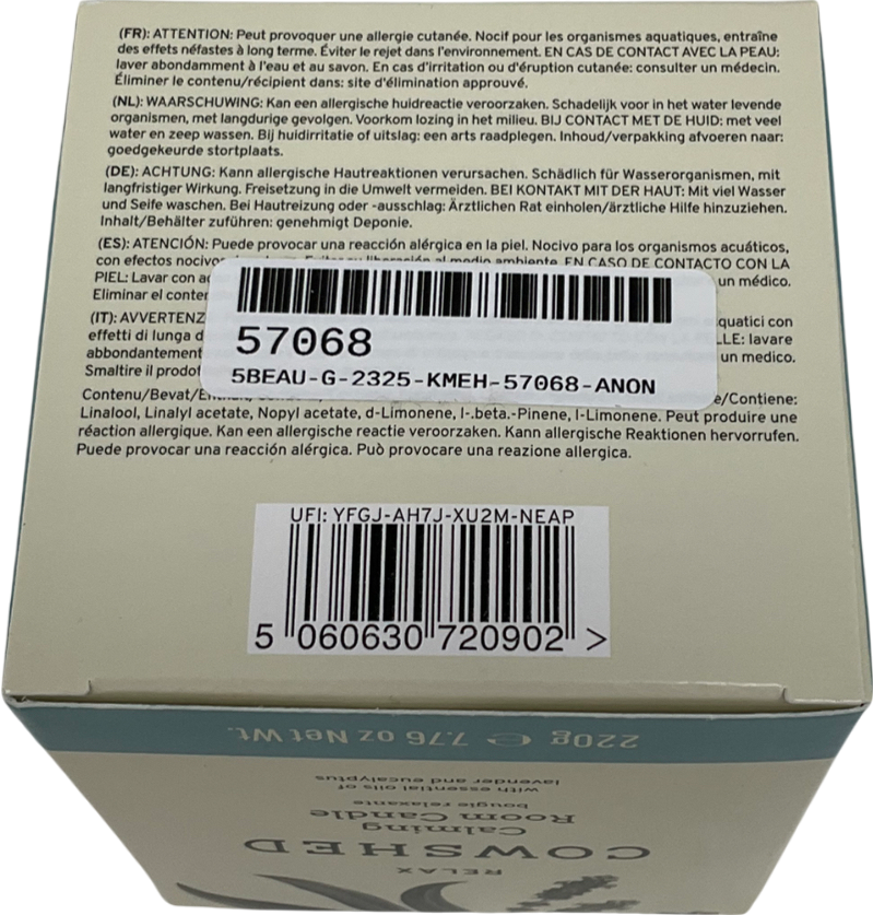 cowshed White Relax Calming Room Candle One Size