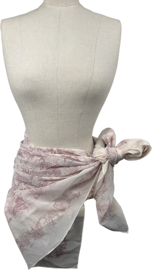 L.a-Space Pink Border Print Sarong Toile Rose One Size