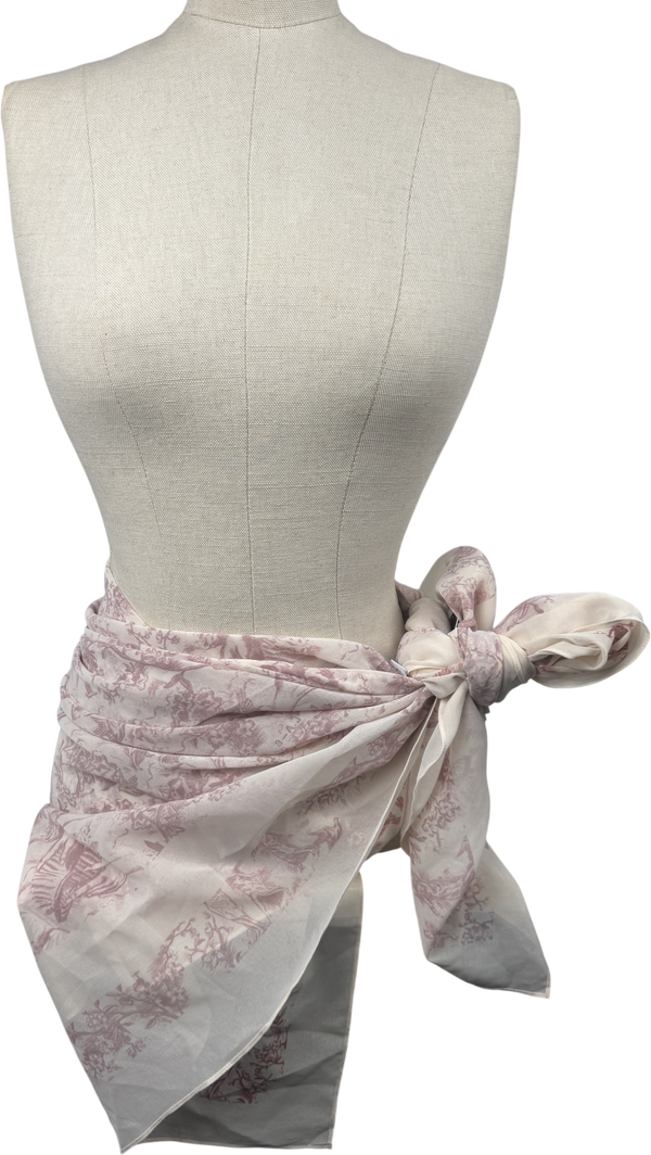 L.a-Space Pink Border Print Sarong Toile Rose One Size