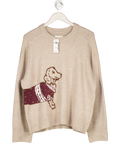 Abercrombie & Fitch Beige The A&f Madeline Dog Crew Sweater UK L