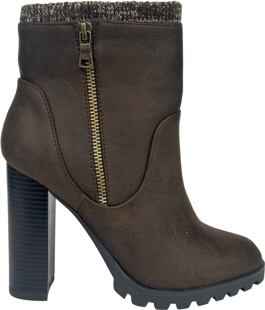 Justfab Madalena Brown Boots UK 4.5 EU 37.5 👠
