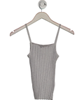 & Other Stories Silver Fitted Metallic Ribbed Tank Top UK XS