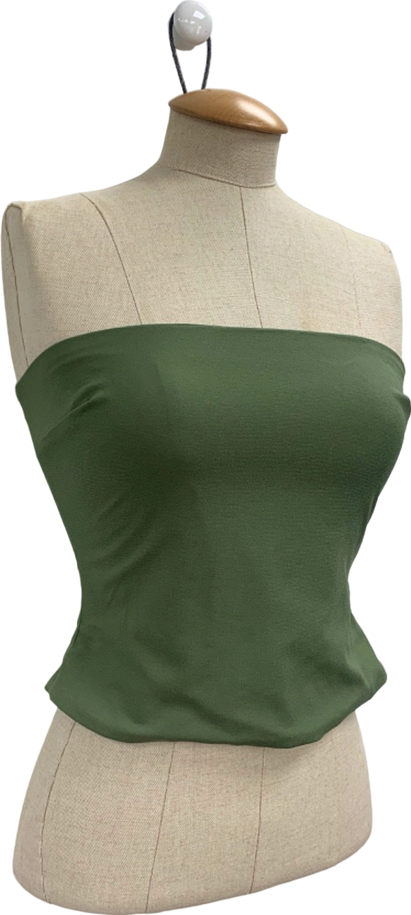 Mistress Rocks Green Crepe Strapless Top UK S