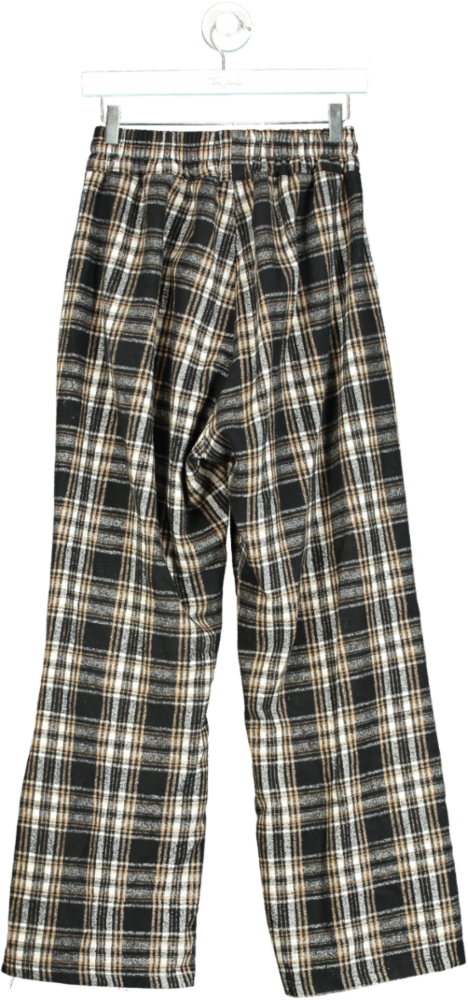 MENTO Black and Beige Plaid Trousers F