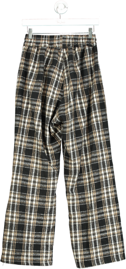 MENTO Black and Beige Plaid Trousers F