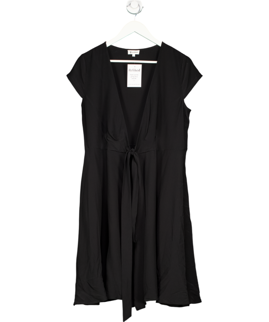 LilySilk Black Mulberry Silk Wrap Dress UK 8