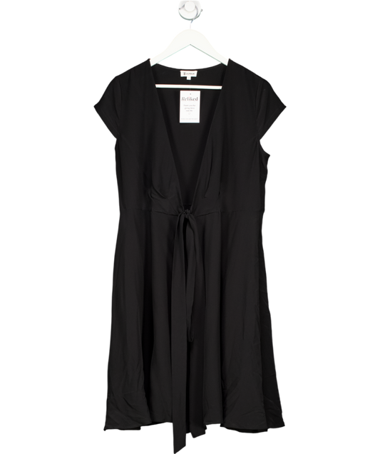 LilySilk Black Mulberry Silk Wrap Dress UK 8