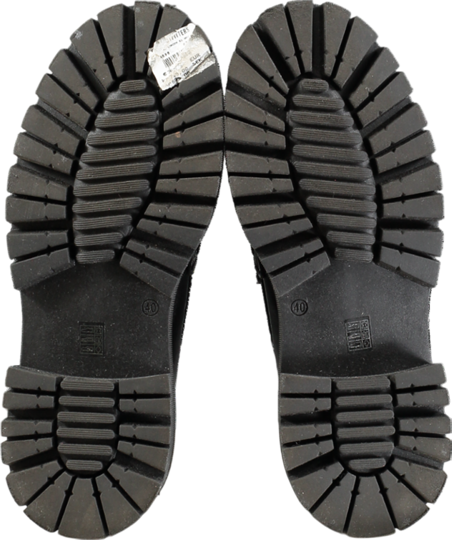 Urban Outfitters Black Platform Leather Loafers UK 7 EU 40 👠