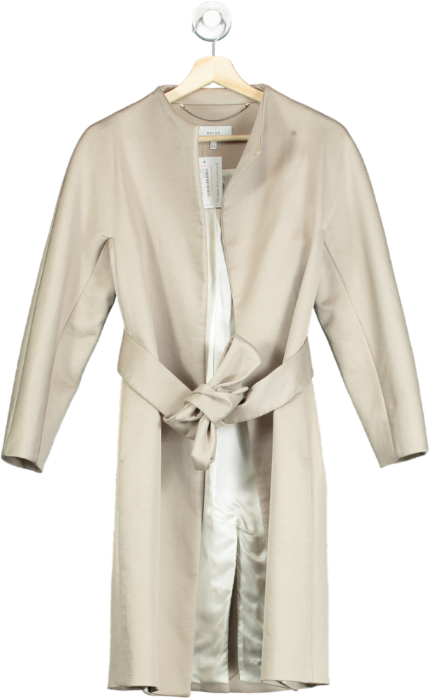 Reiss Beige Belted Coat UK 6