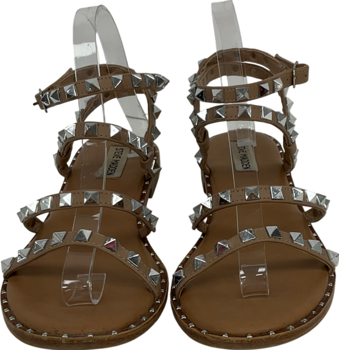 STEVE MADDEN Beige Travel rockstud Sandals UK 6.5 EU 39.5 👠