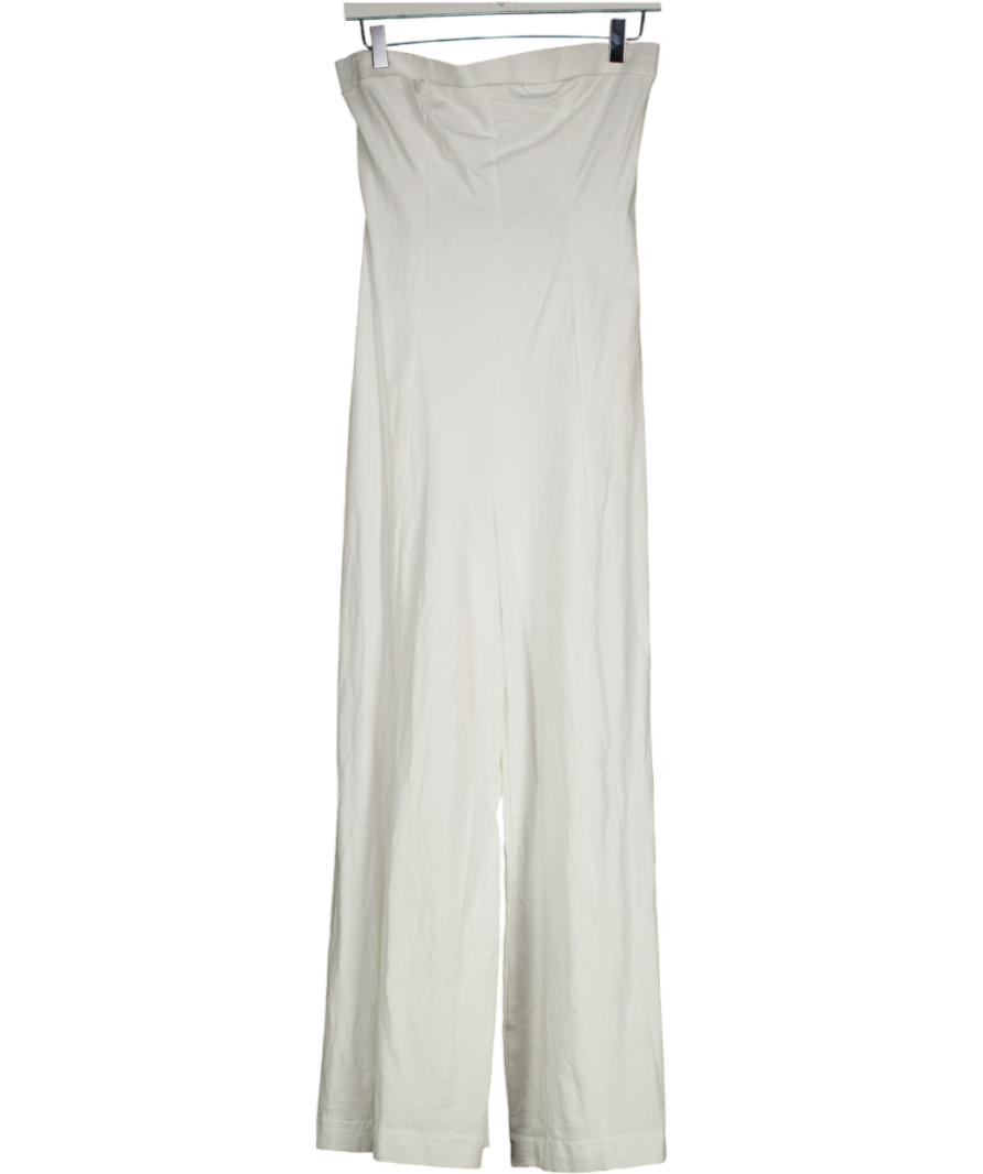 Free People Beach White Bandeau Wide Leg Jumpsuit UK S