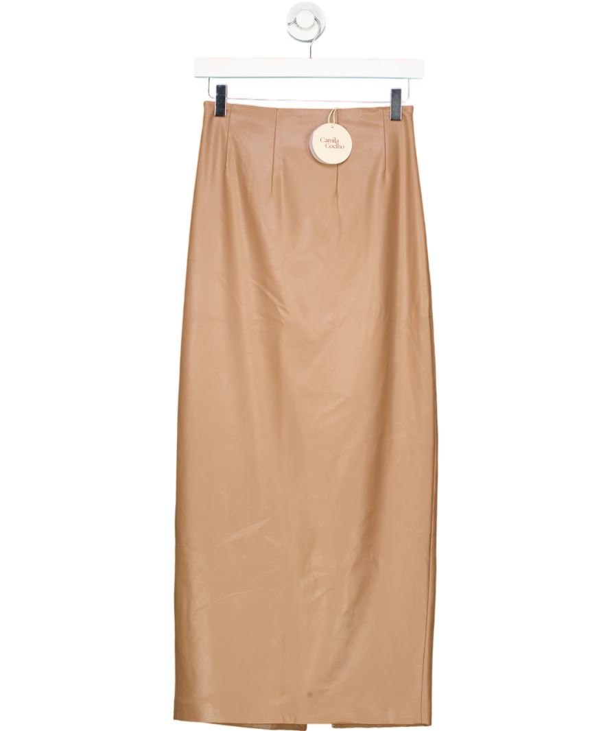 Camila Coelho Beige Bruna Maxi Skirt UK XS