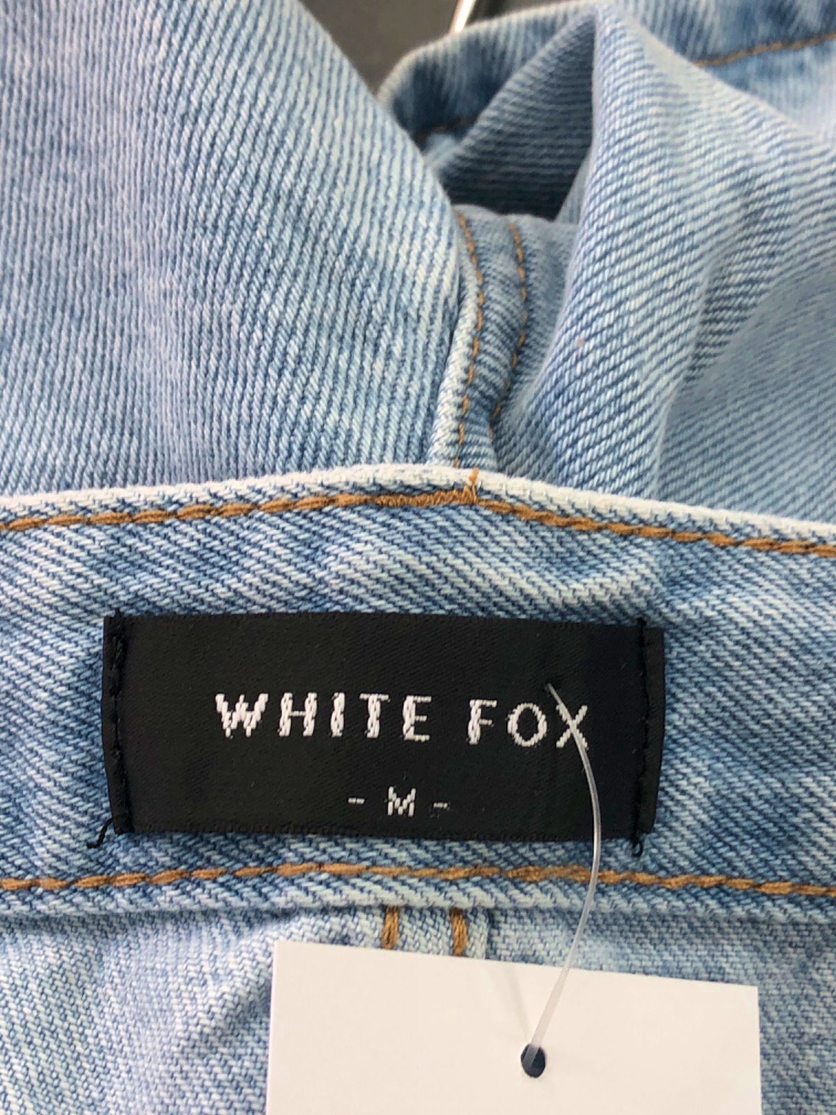 White Fox Blue Denim Shorts UK M