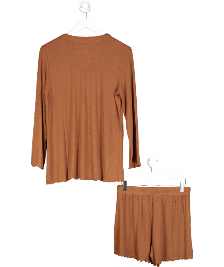 Serena Days Brown Bamboo Rib Two Piece Set UK XS