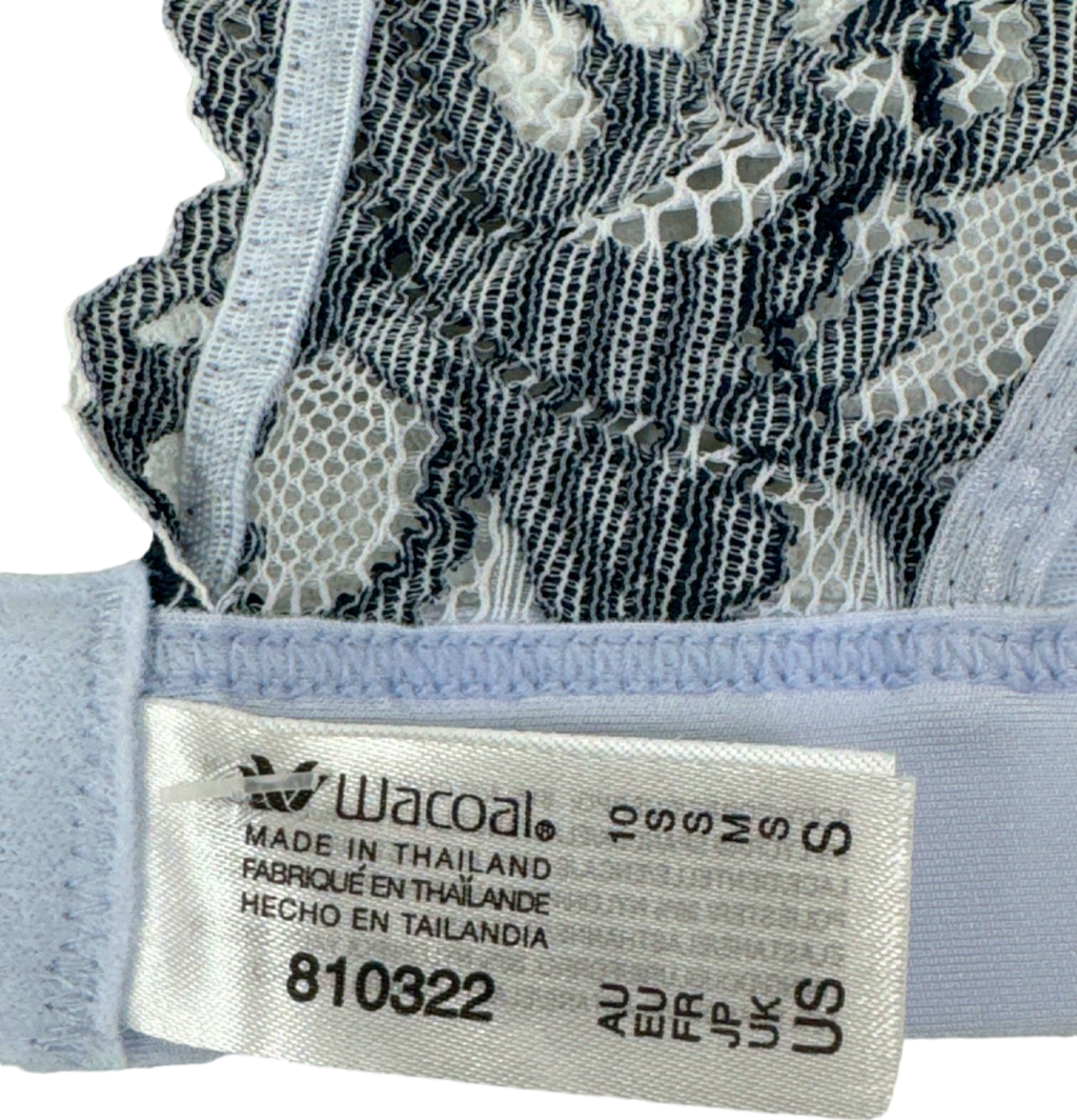 Wacoal Light Blue Floral Lace Bralette UK S