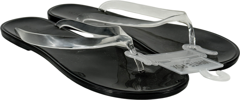 White Fox Black Dean Jelly Thong Sandals Black/clear UK 6 EU 39