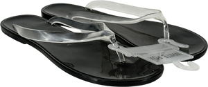 White Fox Black Dean Jelly Thong Sandals Black/clear UK 6 EU 39