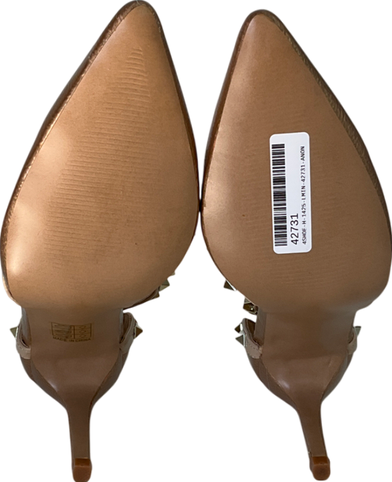 Rebellious Nude Rose Gold Studded T-bar Court Heels UK 6 EU 39 👠