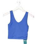 MY PROTEIN Blue Tempo Quick Dry Sweat Wicking Double-layered Cropped Vest UK XS