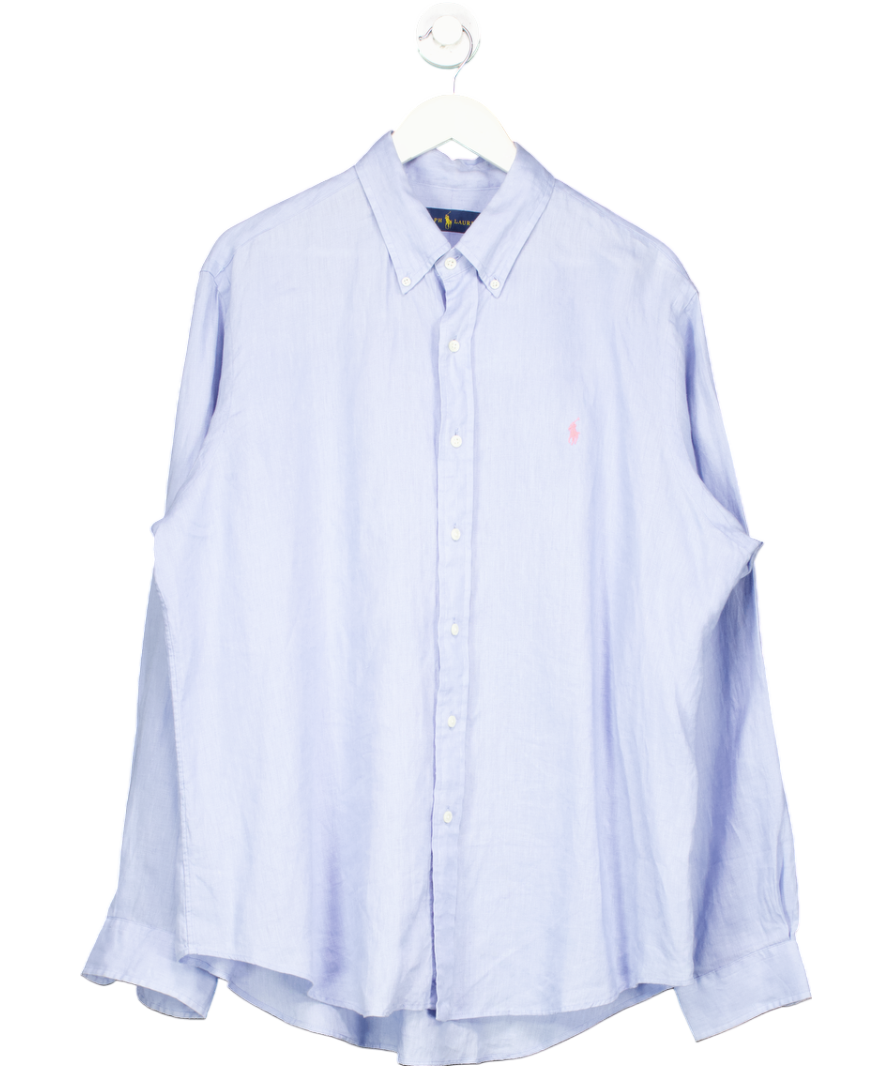 Ralph Lauren Blue Linen Shirt UK XL