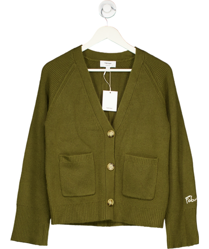 Fabrique Green Sofia Double Pocket Cardigan In Merino-cashmere Blend Knit UK S