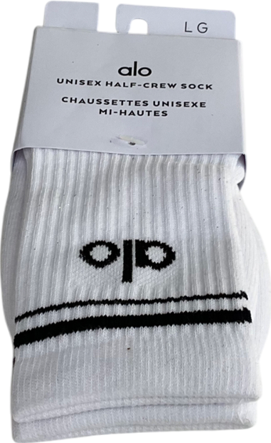 alo yoga White Unisex Throwback Sock UK 7 EU 40 👠