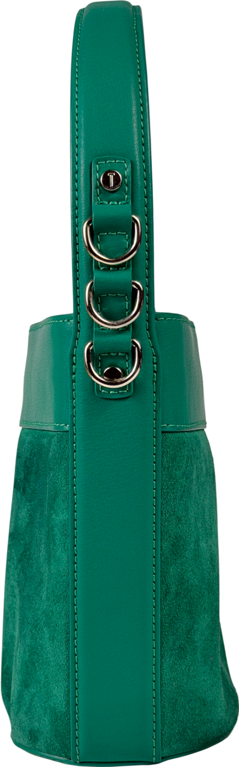 Ted Baker Green Sleek Equestrian Hobo Mini Bucket Bag One Size