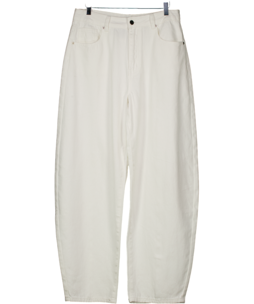 VRG GIRL Barrel Denim Jeans White UK 10