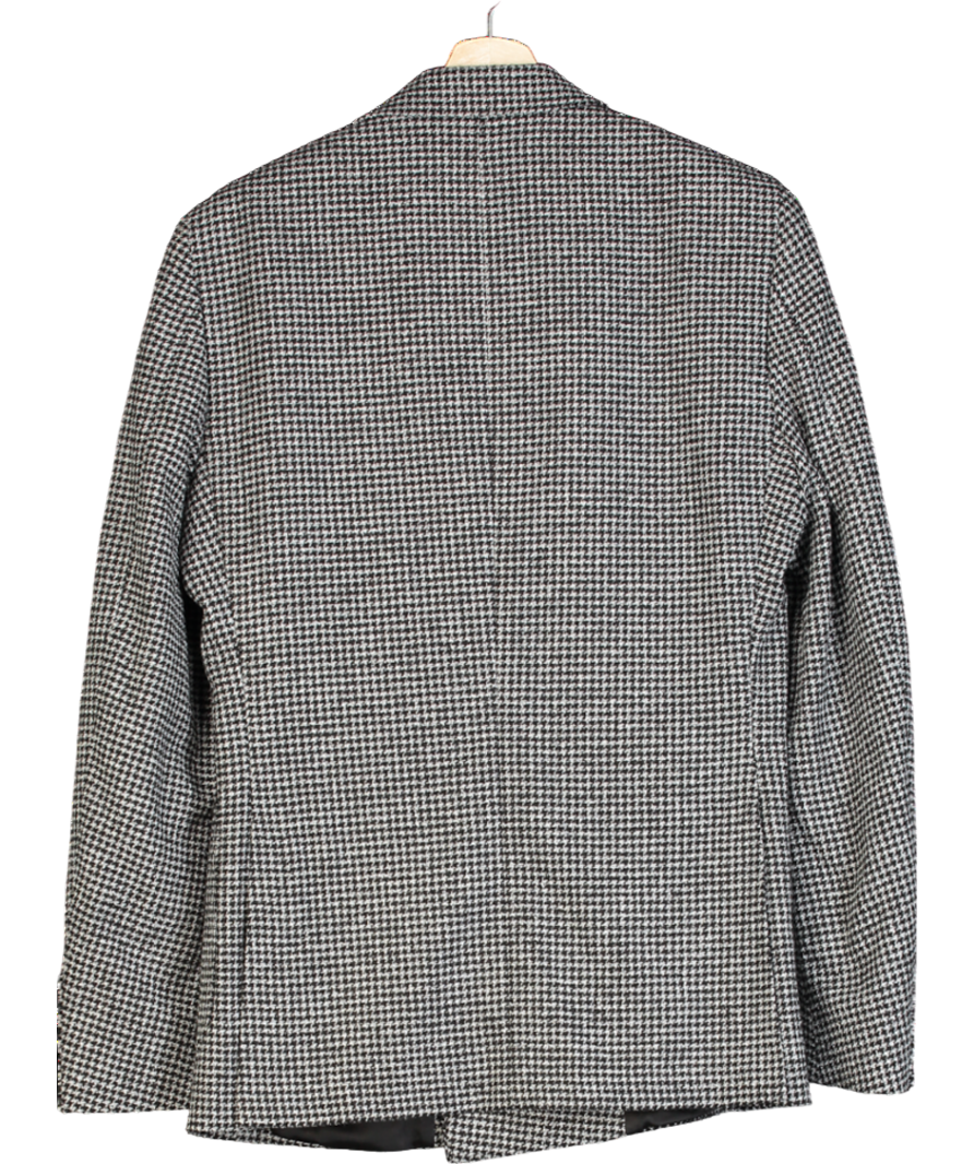 REISS Grey Grange Double-breasted Houndstooth Blazer UK 38" CHEST