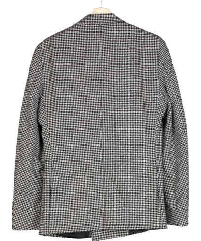 REISS Grey Grange Double-breasted Houndstooth Blazer UK 38" CHEST