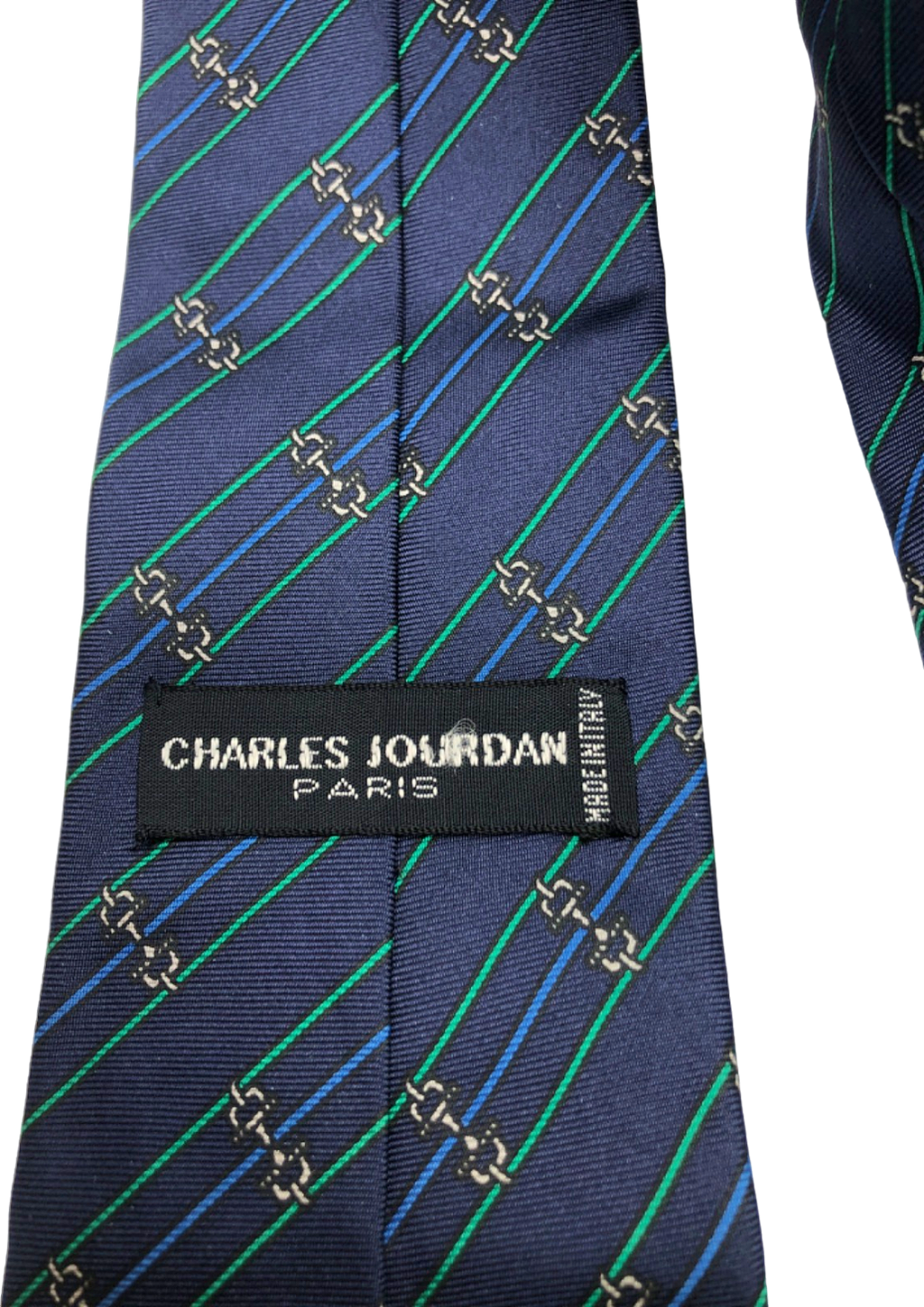 Charles Jourdan Navy Blue Striped Tie