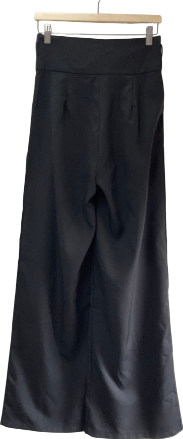 Missy Empire Isabela Black Low Rise Tailored Trousers UK 10