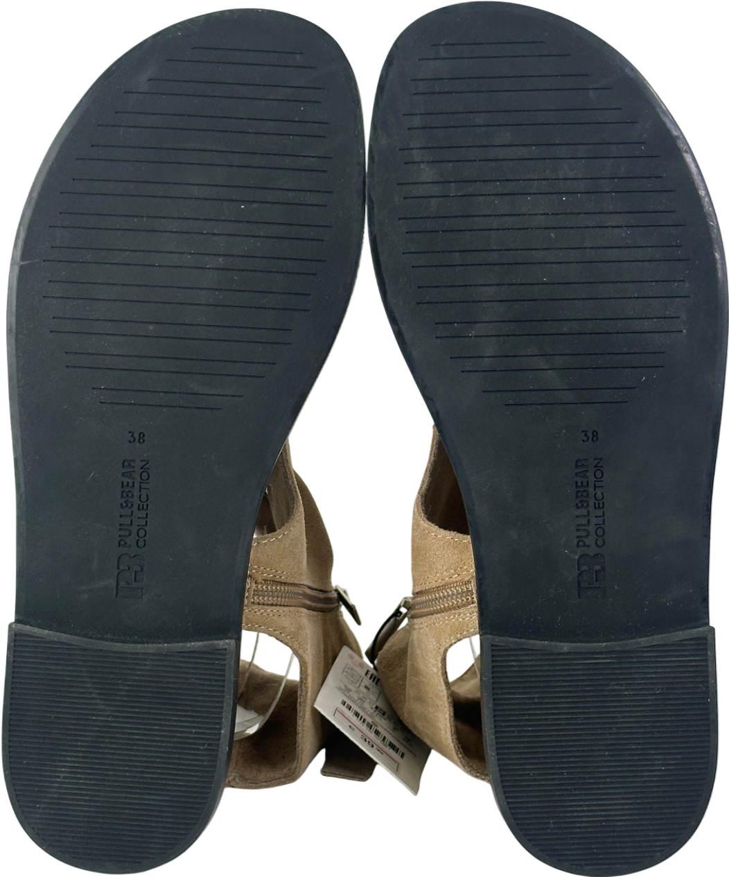 Pull&Bear Beige Leather Boot Style Sandals UK 5 EU 38 👠