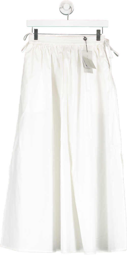 Mint Velvet White Cotton Maxi Skirt UK S