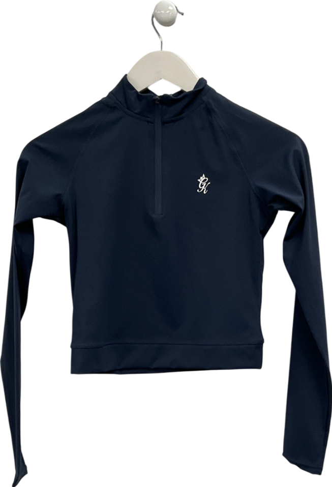 GYM KING Blue 1/4 Zip Funnel UK 8