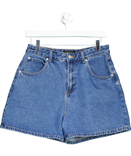 White Fox Hurt Feelings Denim Shorts Cobalt Blue Wash UK L