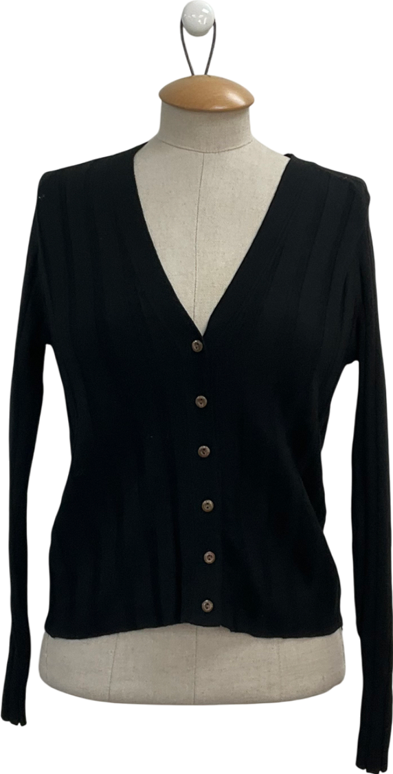 MANGO Black Button Knit Cardigan UK S