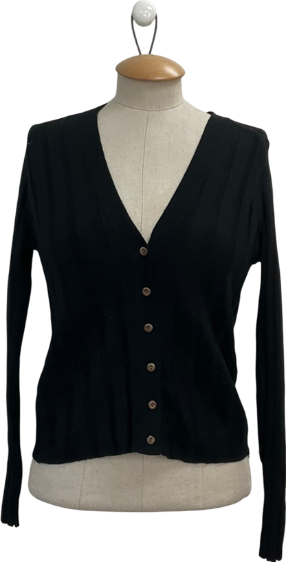 MANGO Black Button Knit Cardigan UK S