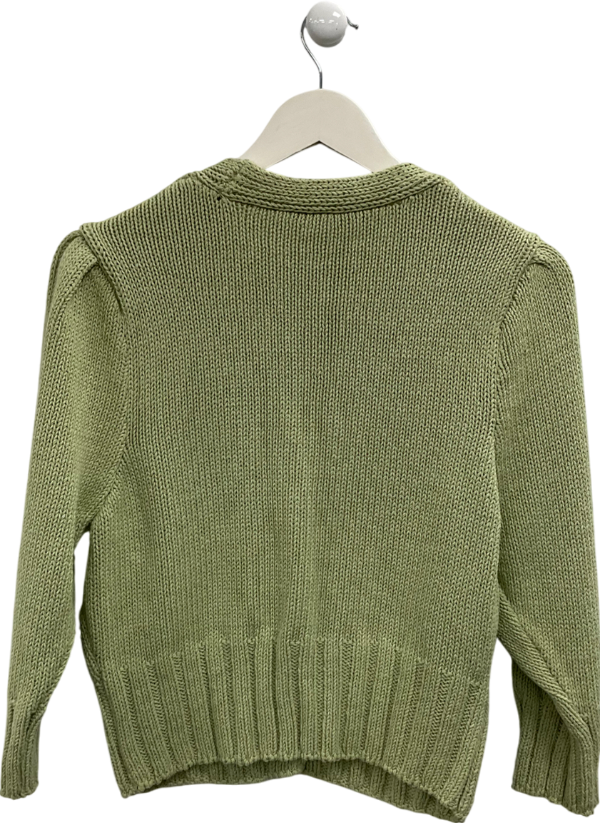 ZARA Green Embellished Button Cardigan UK M