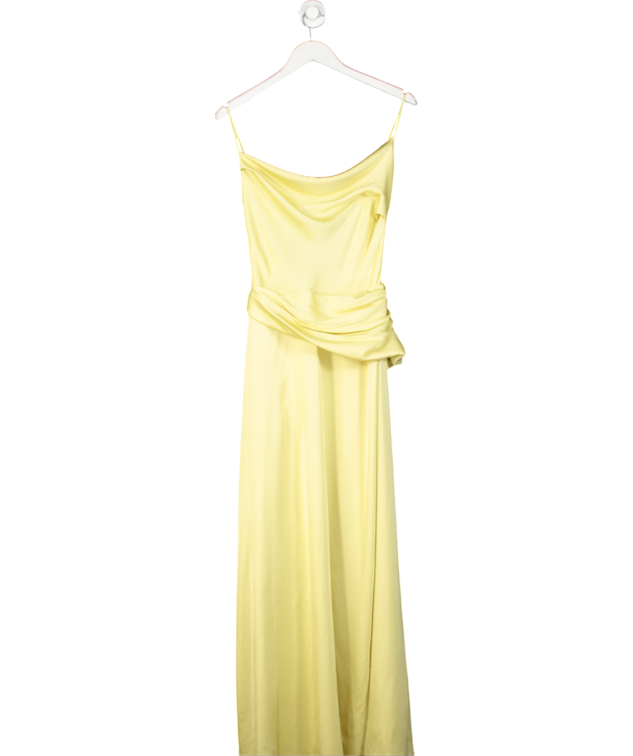 Yellow Satin Maxi Gown UK S